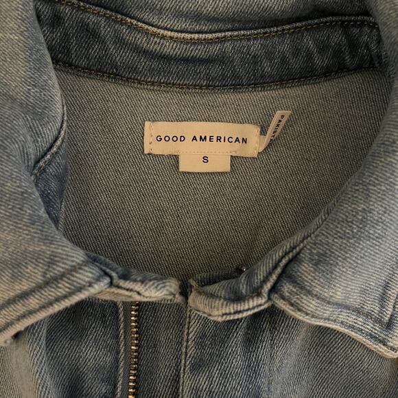 Good American Fit for Success Short Sleeve Denim Jumpsuit Blue Size Small - Picture 10 of 11